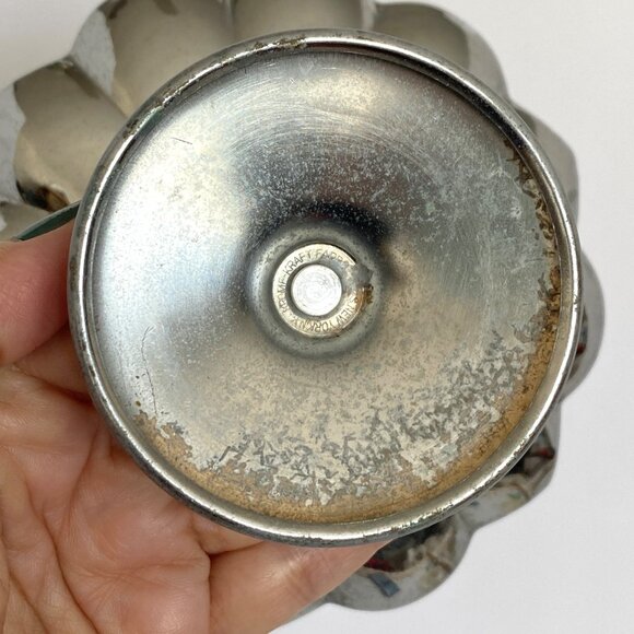 Farberware Krome Kraft Art Deco Pedestal Candy Dish Scalloped Chrome Plated Vtg - Picture 5 of 12